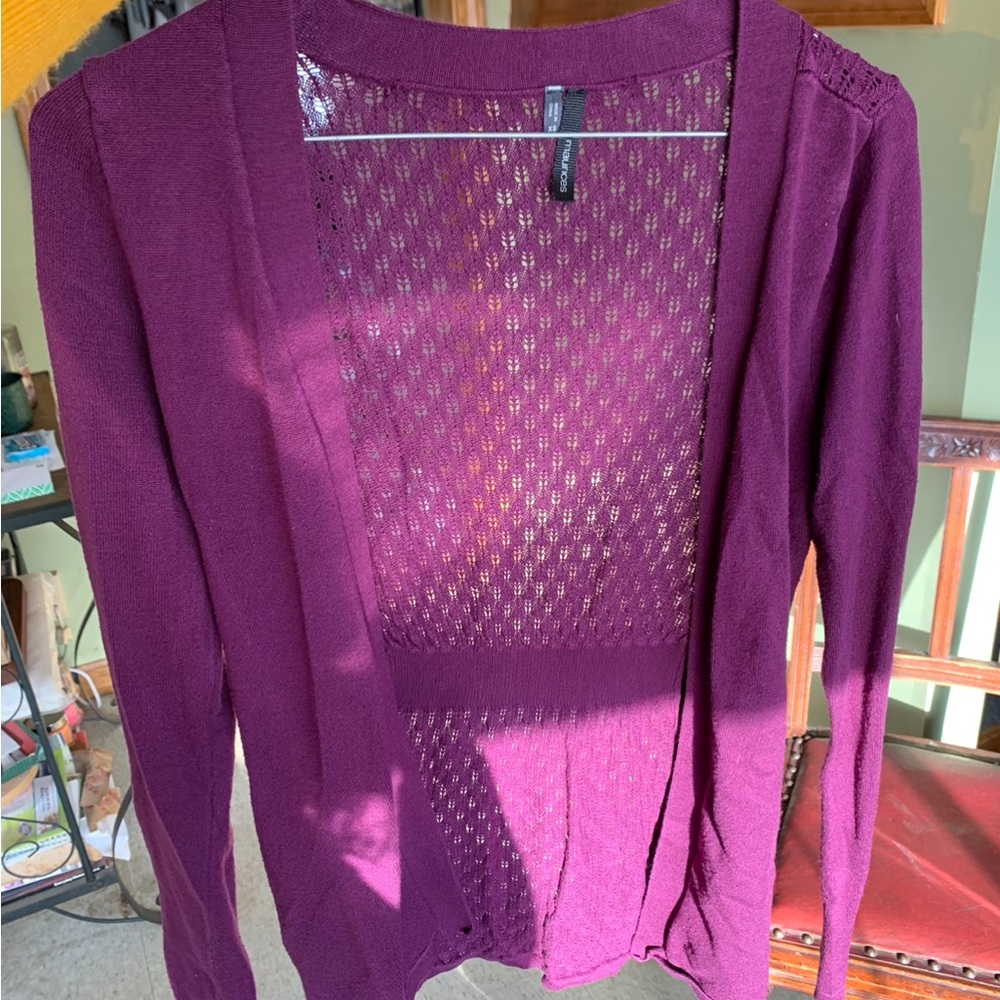 Purple Maurice’s long sleeve cardigan size XS